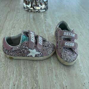 Golden Goose Pink Glitter Kids Sneakers